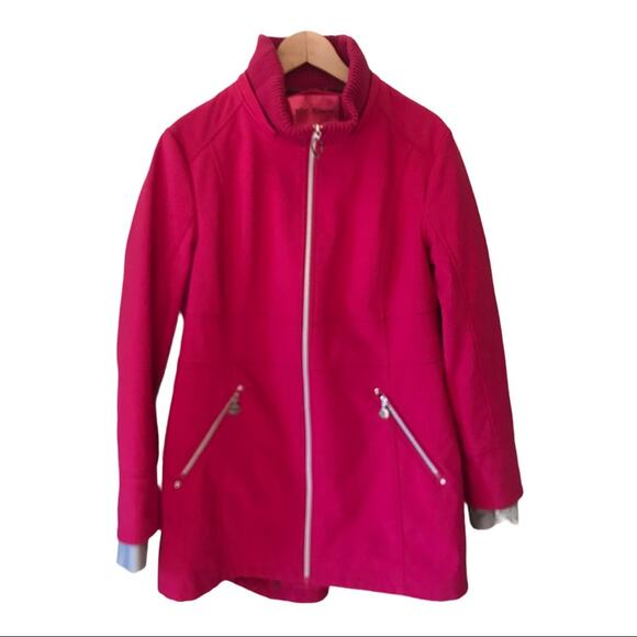 Betsey Johnson Pink Rain Jacket XL - Picture 1 of 10